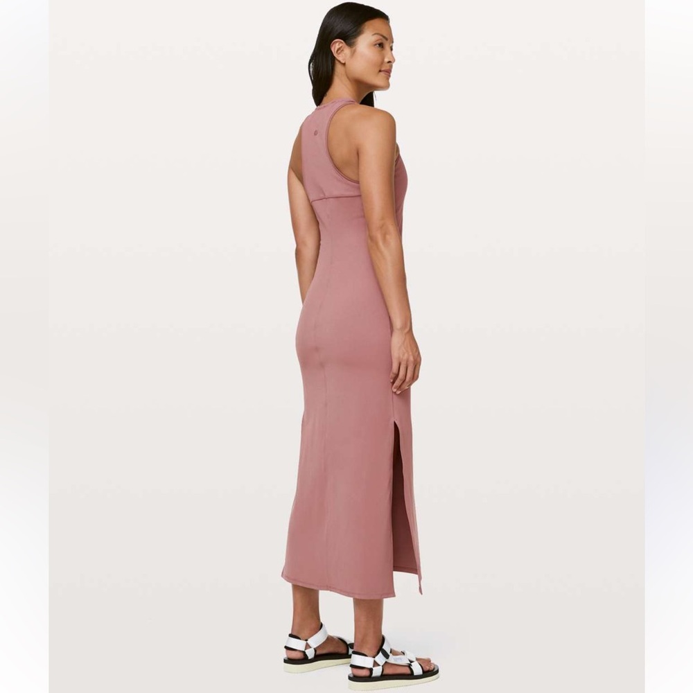 Lululemon Get Going Dress Red Dust Size 6 Racerback Midi Stretch